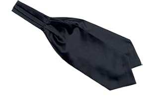 KIHATWIN Men's Solid Color Silk Cravat Ties Jacquard Woven Casual Handmade Wedding Ascot