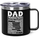 ONEVIVE 14 oz Tumbler Gifts for Men, Funny Coffee Tumbler Mug Thank You Gifts Birthday Christmas Gift for Dad(Nutrition Facts)