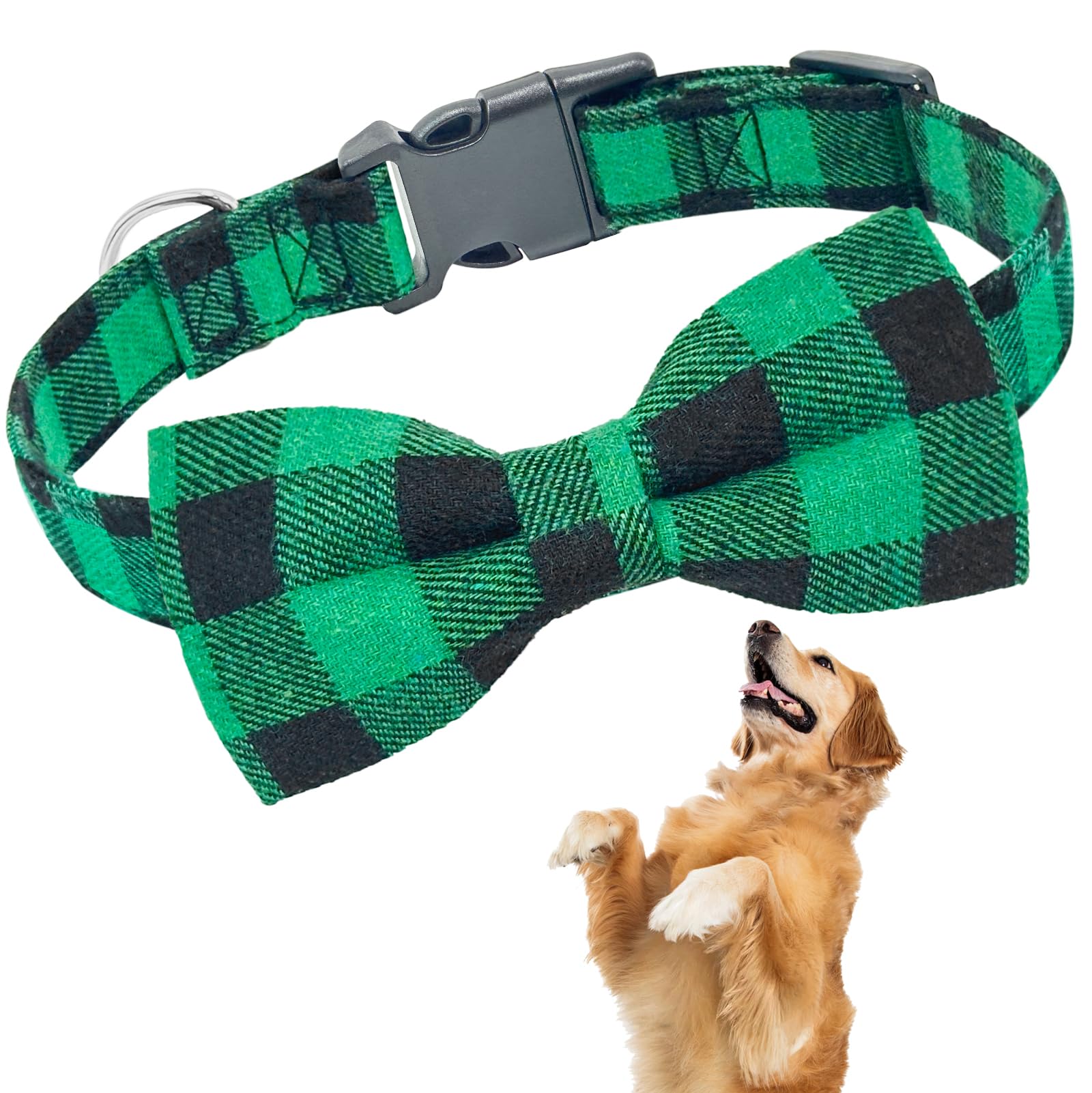 Baipesiy Dog Birthday Plaid Collar with Bow Ties,Adjustable Quick ...