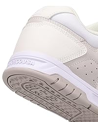 DC Men's Stag Skate Shoe, White/Stone, 10