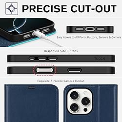 TUCCH Case Wallet for iPhone 16 Pro Max, Kickstand