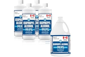 99% Isopropyl Alcohol - Made in Canada - 1L x 4 Pack USP Grade Isopropyl Rubbing Alcohol - 4 Litre Isopropyl Alcohol 99 Perce