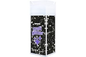 Hemway Craft Glitter Shaker 110g / 3.9oz Glitter for Arts, Crafts, Resin, Tumblers, Nails, Painting, Decoration, Festival, Cosmetic, Body - Super Chunky (1/8" 0.125" 3mm) - Black