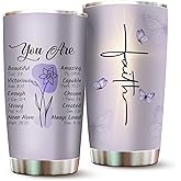 Christian Gifts for Women Faith - Christian Tumblers for Mothers Day Bible Gift - Christian Tumbler Religious Gifts Spiritual Encouragement Inspirational Gift for Women Stainless Steel Tumbler 20oz
