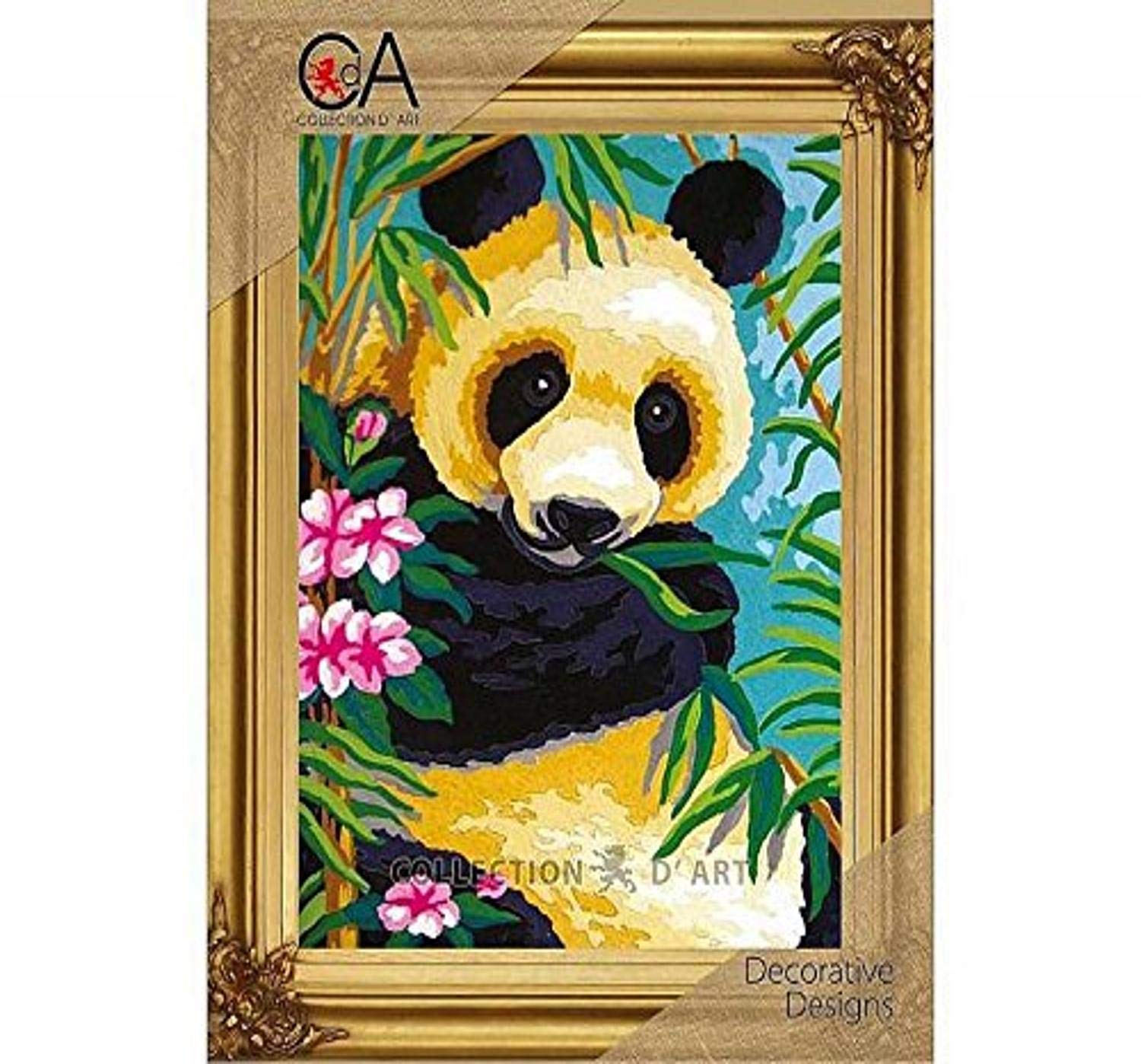 Collection D'Art Tapestry Kit Panda, 100% Cotton, Multi-Colour, 38 x 25 x 0.5 cm