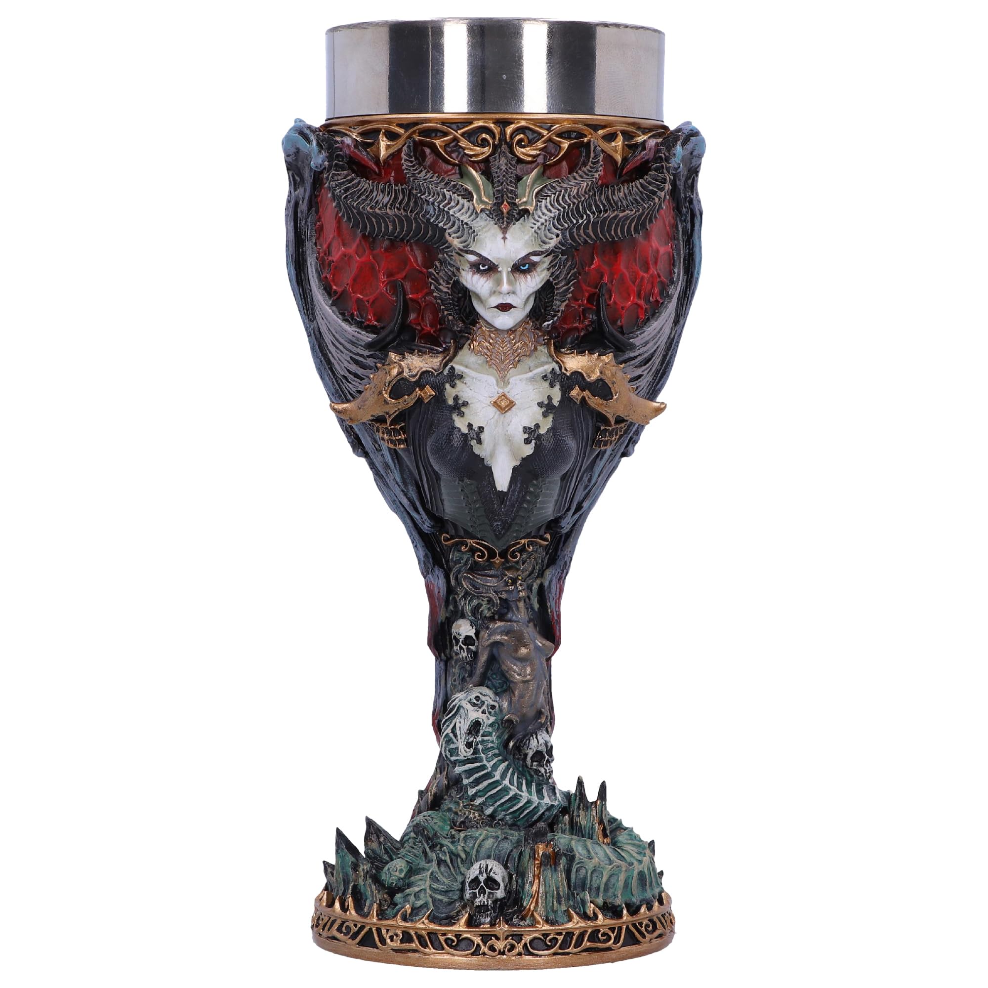Nemesis Now Diablo® IV Lilith Goblet 19.5cm, Resin, Officially Licensed Diablo Merchandise, Lilith Design, Diablo Drinks Cup, Cast in the Finest Resin, Expertly Hand-Painted, Removable Insert