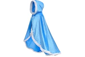 Fur Princess Hooded Cape Cloaks Costume for Girls Dress Up