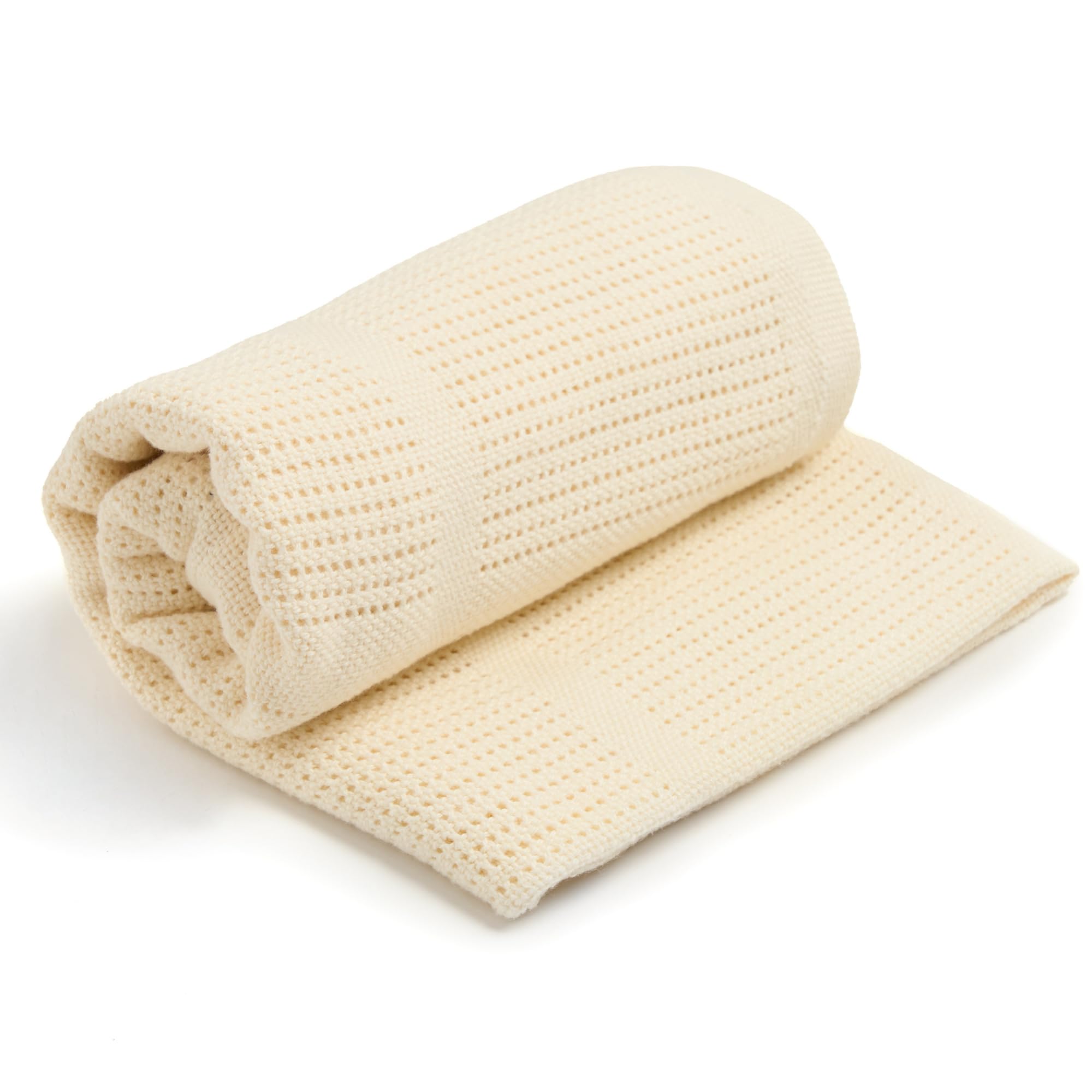 Clair de Lune Organic Cellular Blanket Soft Baby Swaddle 70 x 90 cm (Cream)