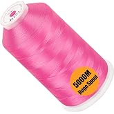 New brothread Huge Spool Embroidery Machine Thread - Pink Fits Janome Color | Single Spool, 40WT, Polyester, 5000M/5500YD for Commercial Machines, Use a Thread Stand to Work with Home Embroidery Machine