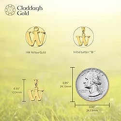 14K Yellow Gold Fine Mini Dangling Initial A-Z