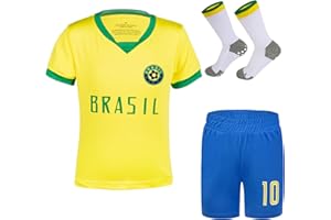 Cnins Boys & Girls Soccer Jersey Kit with Socks Set for Kids 3-14Y - Soft & Quick Dry - Vibrant Colors Sports Outfits