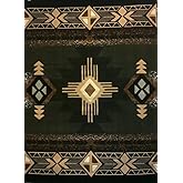South West Native American Area Rug Design C318 Sage Green (5 Feet X 7 Feet)