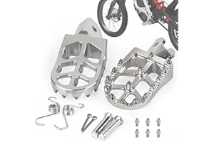 XINGWU Dirt Bike Foot Pegs for Surron Light Bee X/S E-Ride Pro SS/SR/S Talaria MX3 MX4 Talaria XXX Segway X160/X260 CRF150F 230F 250F Electric Dirt Bike Foot Peg Rests (Silver)