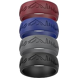 ThunderFit Silicone Wedding Rings for Men, Rubber