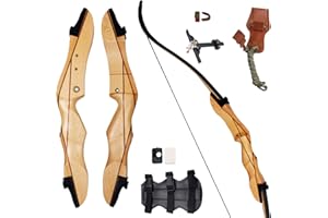 SinoArt 62" Recurve Bow Wooden Takedown Archery Bow 20 25 30 35 40lbs Draw Wight Included Arrow Rest Pad Stringer Tool String