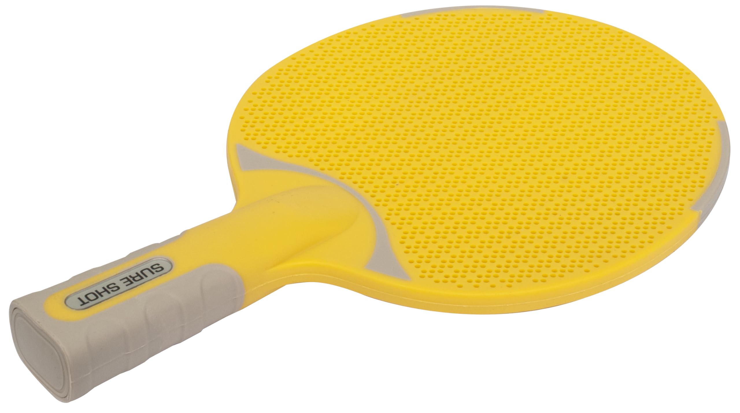 Sure Shot Matthew Syed Outdoor Table Tennis Bat – Weatherproof Ping pong bat with Thermo-Rubber for Spin & Control | Flared Handle | Yellow | Endorsed by Champion