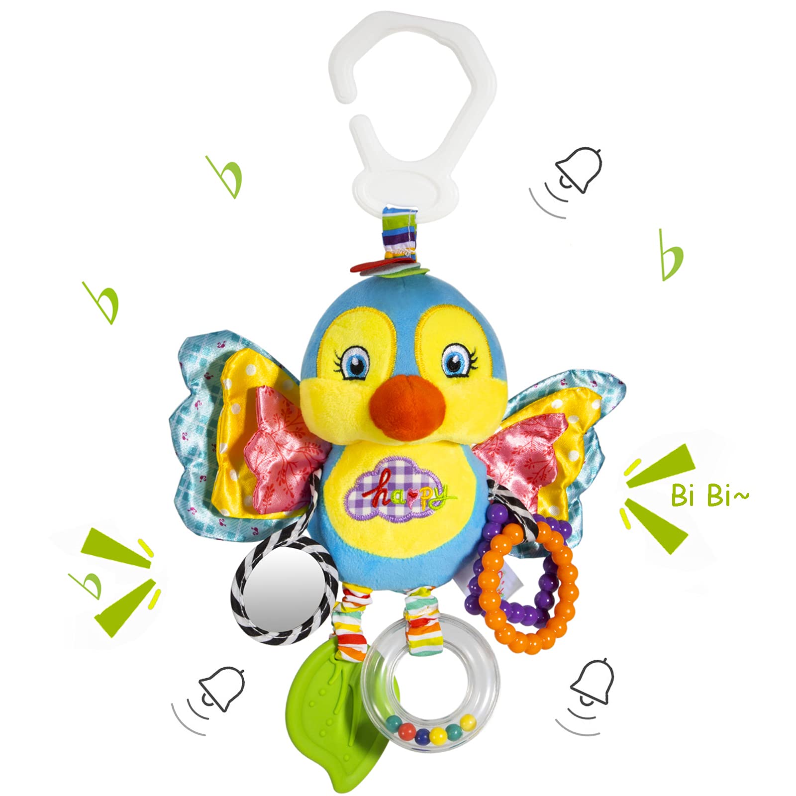 Photo 1 of Funsland Baby Stroller and Car Seat Toys for Infant - Hanging Rattle Teether Clip on Soft Plush Baby Toys for Boys and Girls 3-12 Months