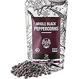 Soeos Whole Black Peppercorns, Non-GMO, Kosher, Freshly Peppercorn Bulk, Packed to Keep Peppers Fresh, Ready to Use Pepper Co