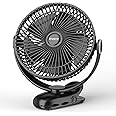 BIVBTP 12000mAh Clip on Fan Rechargeable, 8in Battery Operated Portable Fan, Ultra Quiet Personal Fan with Strong Clamp for Golf Cart,Office Desk, Treadmill, Camping, Bedroom