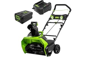 Greenworks 60V 20" Brushless Cordless Snow Blower (Single-Stage), 5.0 Ah Battery and Charger Included