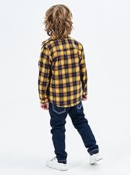 OCHENTA Toddler Boys Long Sleeve Flannel Shirts