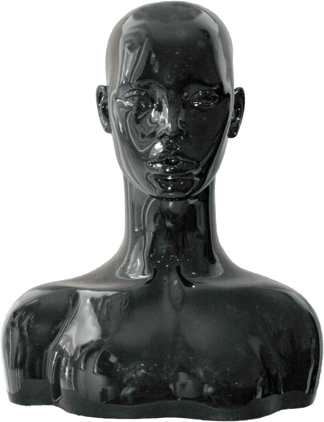 Black mannequin head with shoulders Clearance