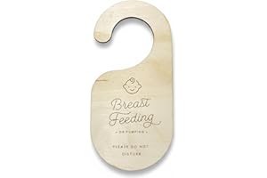 HAVEN PRINT CO. Breastfeeding Door Hanger Sign - Nursing/Pumping Privacy Please Do Not Disturb - Mom & Baby Door Sign Decor Gift for New Moms, Lactation Rooms, Home or Office, Durable Acrylic/Wood Finish