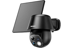 ZEEPORTE SECURITY Camera with Solar Panel, Pan Tilt Outdoor Surveillance Camera, Black Surveillance Camera Lenses