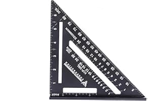 PEC Tools 7" Rafter Square, Laser-Etched Graduations, Convenient and Quick Tool for Framing