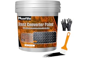 MUZEFANSI 2-in-1 Rust Converter & Metal Primer, 34.9oz Black Rust Inhibitor Paint for Metal, Rust Reformer & Corrosion Sealant, Long-Lasting Anti Rust Coating for Automotive, Marine, Tools, Farm Equipment
