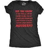 Crazy Dog T-Shirts Womens If You Took All of The Blood Vessels Out of A Human You'd Be Charged with Murder T Shirt