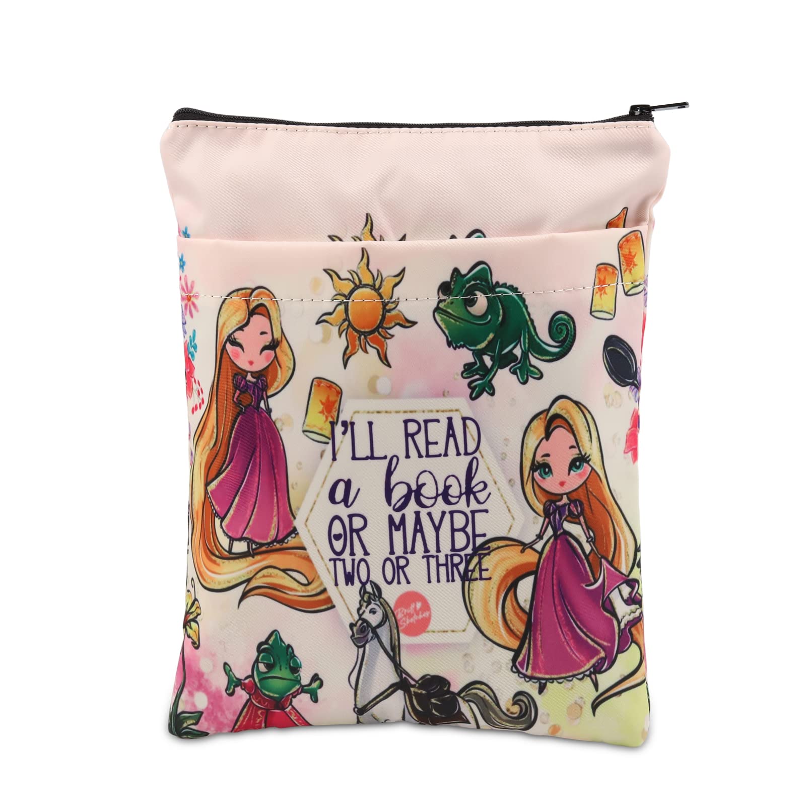 KEYCHIN Princess Rapunzel Book Sleeve Princess Fairy Tale Gifts I'll Read A Book Or Maybe Two Or Three Rapunzel Book Cover Protector For Book Lover (I'll read-BS)