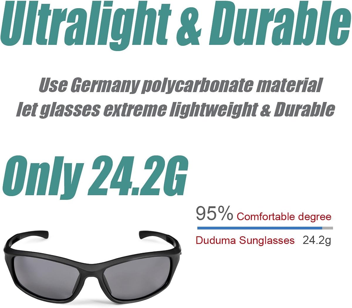 Duduma Polarized Sports Sunglasses for Running Cycling Fishing Golf Tr90 Unbreakable Frame (Black Matte Frame with Black Lens): Clothing