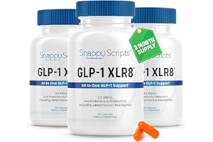 Snappy Scripts GLP-1 Supplement Weight Loss Akkermansia Gut Health 2.6 Billion AFU 4 in 1 Prebiotic Probiotic Postbiotic XLR8 Berberine Korean Ginseng Expert Led Formula for Women & Men 180 Capsules