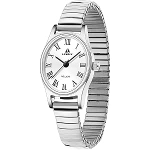 LN LENQIN Women's Oval Roman Analog Quartz Stainless Steel Watch | Elegant Oval Case Roman Dial Luminous Scratch-Resistant Gl