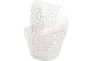 GOLF 100Pcs Cupcake Wrappers Artistic Bake Cake Paper Filigree Little Vine Lace Laser Cut Liner Baking Cup Wraps Muffin CaseT