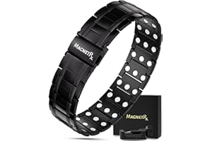 MagnetRX® 3X Strength Magnetic Bracelets for Men – Effective Titanium Mens Magnetic Bracelet – Premium Fold–over Clasp & Adju