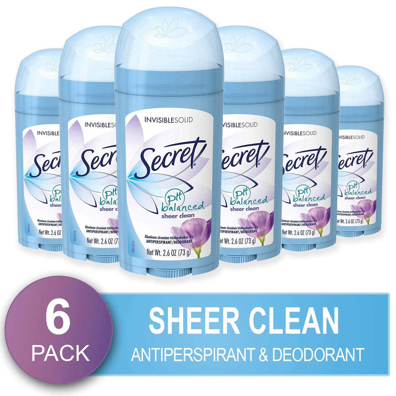 Secret Original Sheer Clean Scent Women's Invisible Solid Ph Balanced