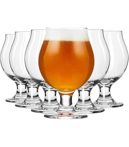 Libbey Set Di 4 Bicchieri Per Degustazione Birra Belga - 5 Oz (148 Ml) - Vetro Con Labbro Conico - Impilabili - Made In USA - 2