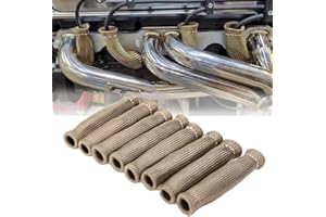 MAUTEMOWING Spark Plug Wire Heat Shield 8 PCS Spark Plug Wire Boots Protection Insulator 2500 Degree Spark Plug Heat Sleeve 6 Inches Cover Wrap for SBC BBC 350 454 Car Truck, Titanium