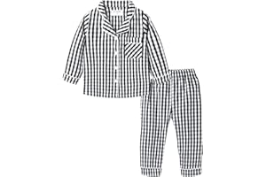 Mud Kingdom Boutique Girls Boys Pajamas Set Collared Long Sleeve Sleepwear