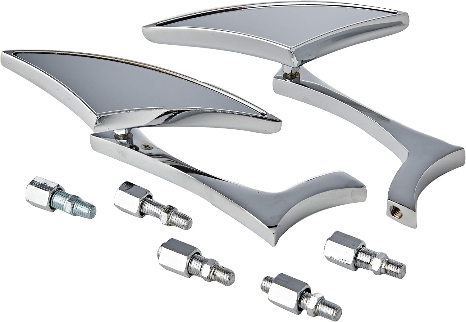 A-Pro Mirrors Rearview Custom Style Motorcycle Handlebar Chrome, Black, Small - Image 4