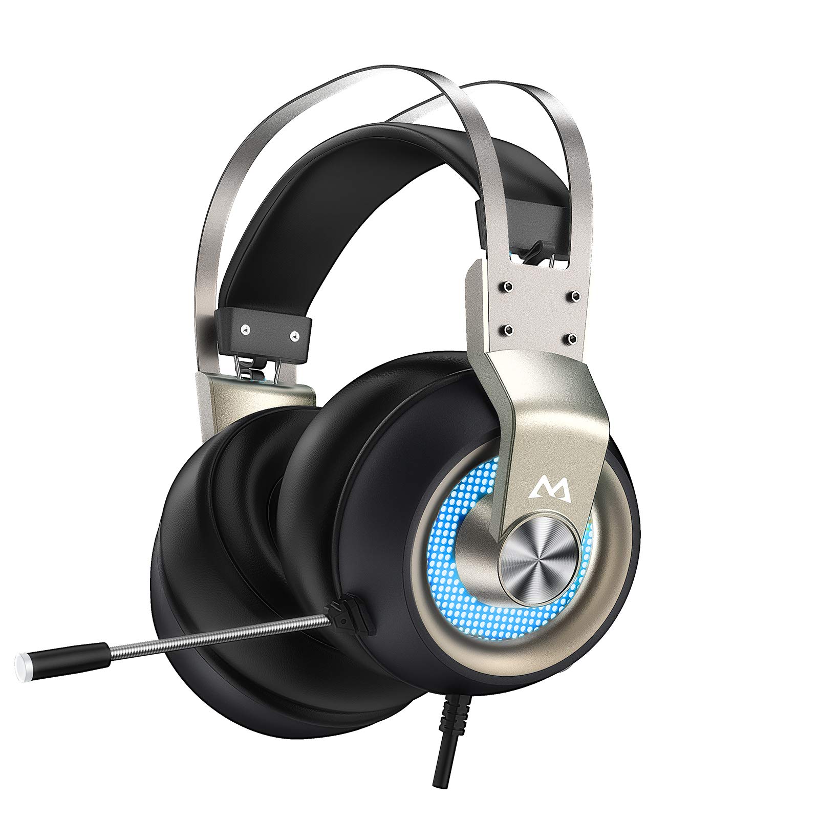 Mpow EG3 Pro Gaming Headset with 3D Surround Sound, PS4 Xbox One Headset  with Noise Cancelling Mic, Gaming Chat Headset, Over-Ear Gaming Headphones  for PC, Xbox 1, PS4, Nintendo Switch, Gold- Buy