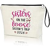 APAKUTA Sister Trip 2026 Sister On The Loose Sisters Trip 2026 Weekend Sister Vacation Makeup Bag Girl Trip Travel Cosmetic Case Zipper Pouch Sisters Vacay Gift Road Trip