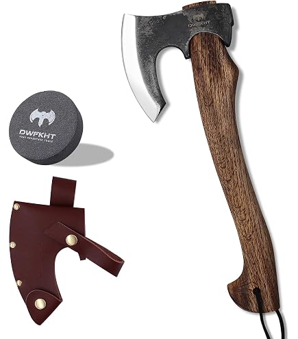 Hache Tomahawk Forgée à La Main En Acier Au Carbone - Personnalisable - Style Viking/barbe - Manche En Bois