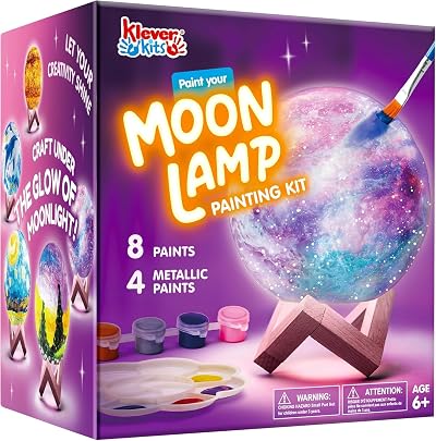Klever Kits DIY 3D Moon Night Light Paint Your Own Moon Lamp Kit Galaxy Lamp