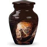 YASUBJAG Wolf Small Urns for Human Ashes Male - Cremation Keepsake Urn for Human Ashes Adult Female - Mini Funeral Memorial Urn - 3 Inch 1 Pcs