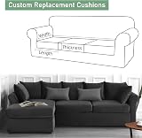 SINCERE Custom Bench Cushion, Indoor Bay Window Seat, Gray Foam Topper view 5