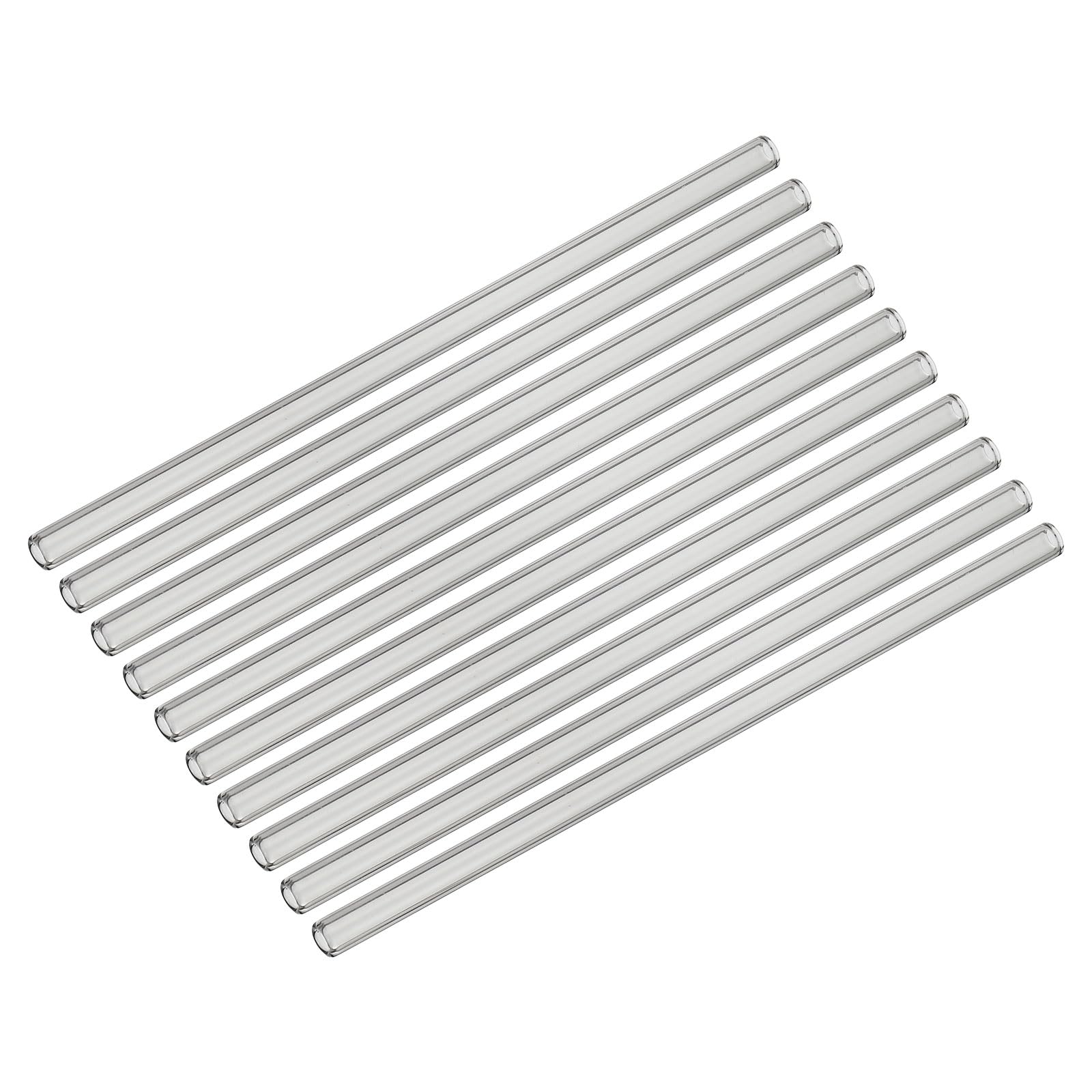 PATIKIL 8 Inch Glass Tubes, 10 Pack Borosilicate Long Glass Pipes Tubing Blowing Tube for Making DIY, Grey