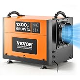VEVOR 125 Pints Commercial Dehumidifier, with Drain Hose for Crawl Space | Portable for Basement Storage Room, Industrial Grade, Auto Defrost / Drainage, Heavy-Duty Galvanized Steel, LED Indicate